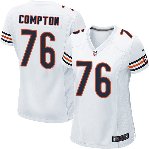 Women's Nike Chicago Bears #76 Tom Compton Game White NFL Jersey