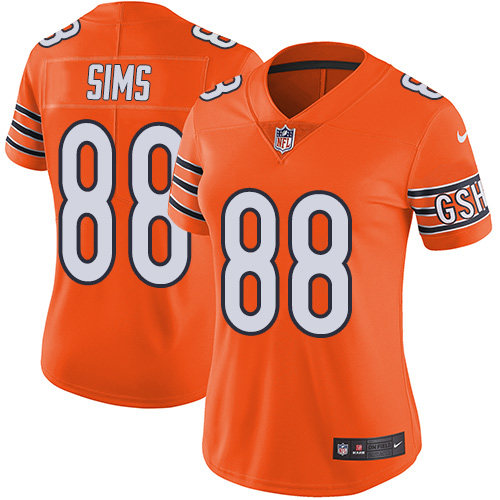 Women's Nike Chicago Bears #88 Dion Sims Limited Orange Rush Vapor Untouchable NFL Jersey