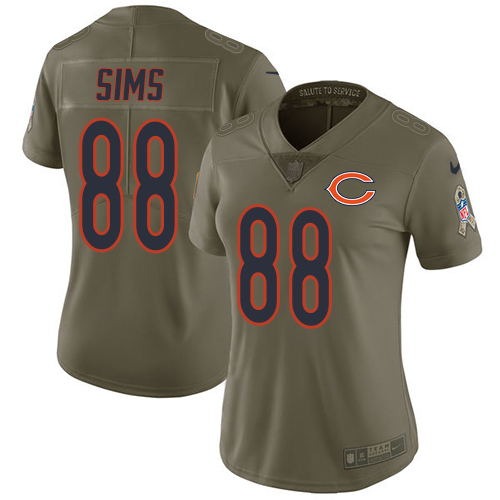 Women's Nike Chicago Bears #88 Dion Sims Limited Olive 2017 Salute to Service NFL Jersey
