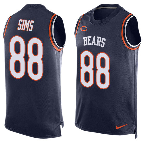Men's Nike Chicago Bears #88 Dion Sims Limited Navy Blue Player Name & Number Tank Top NFL Jersey