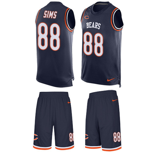 Men's Nike Chicago Bears #88 Dion Sims Limited Navy Blue Tank Top Suit NFL Jersey