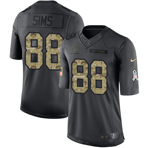 Men's Nike Chicago Bears #88 Dion Sims Limited Black 2016 Salute to Service NFL Jersey