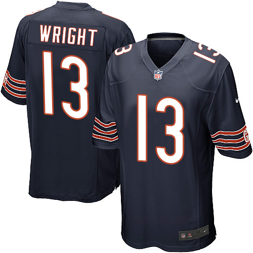 Men's Nike Chicago Bears #13 Kendall Wright Game Navy Blue Team Color NFL Jersey