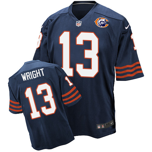 Men's Nike Chicago Bears #13 Kendall Wright Elite Navy Blue Throwback NFL Jersey