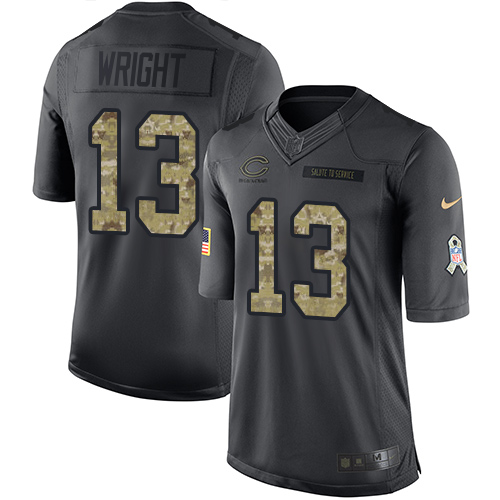 Men's Nike Chicago Bears #13 Kendall Wright Limited Black 2016 Salute to Service NFL Jersey