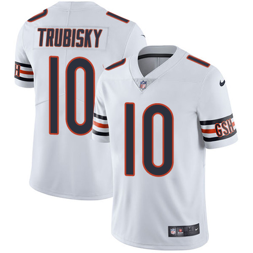 Youth Nike Chicago Bears #10 Mitchell Trubisky White Vapor Untouchable Elite Player NFL Jersey