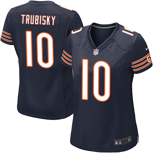 Women's Nike Chicago Bears #10 Mitchell Trubisky Game Navy Blue Team Color NFL Jersey