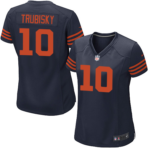Women's Nike Chicago Bears #10 Mitchell Trubisky Game Navy Blue Alternate NFL Jersey