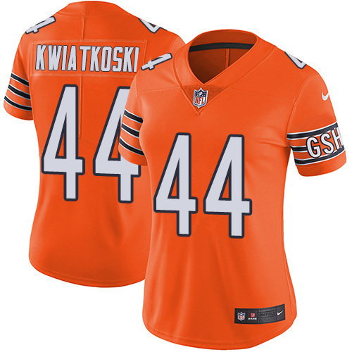 Women's Nike Chicago Bears #44 Nick Kwiatkoski Limited Orange Rush Vapor Untouchable NFL Jersey