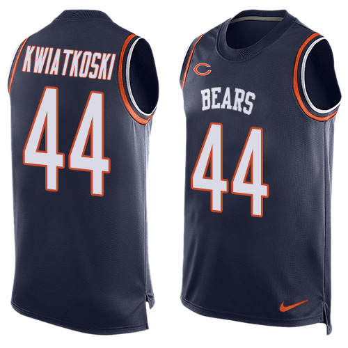 Men's Nike Chicago Bears #44 Nick Kwiatkoski Limited Navy Blue Player Name & Number Tank Top NFL Jersey