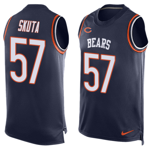Men's Nike Chicago Bears #57 Dan Skuta Limited Navy Blue Player Name & Number Tank Top NFL Jersey