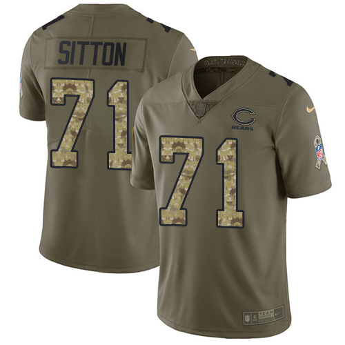 Men's Nike Chicago Bears #71 Josh Sitton Limited Olive/Camo Salute to Service NFL Jersey