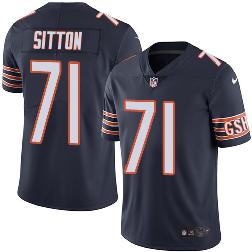 Men's Nike Chicago Bears #71 Josh Sitton Navy Blue Team Color Vapor Untouchable Limited Player NFL Jersey