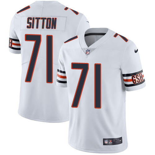 Men's Nike Chicago Bears #71 Josh Sitton White Vapor Untouchable Limited Player NFL Jersey