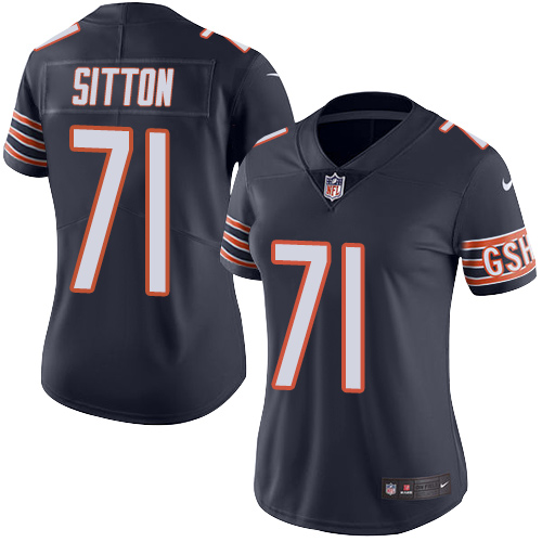 Women's Nike Chicago Bears #71 Josh Sitton Navy Blue Team Color Vapor Untouchable Elite Player NFL Jersey
