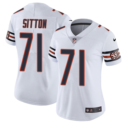 Women's Nike Chicago Bears #71 Josh Sitton White Vapor Untouchable Elite Player NFL Jersey