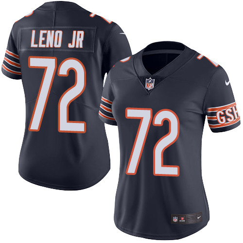 Women's Nike Chicago Bears #72 Charles Leno Navy Blue Team Color Vapor Untouchable Limited Player NFL Jersey