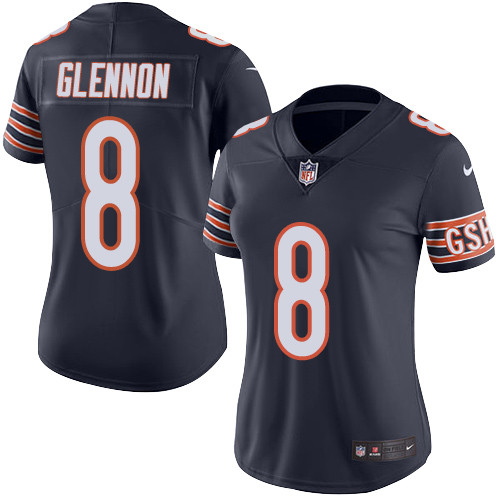 Women's Nike Chicago Bears #8 Mike Glennon Navy Blue Team Color Vapor Untouchable Limited Player NFL Jersey