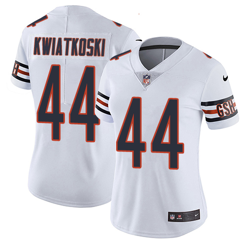 Women's Nike Chicago Bears #44 Nick Kwiatkoski White Vapor Untouchable Elite Player NFL Jersey