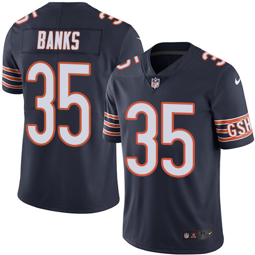 Men's Nike Chicago Bears #35 Johnthan Banks Navy Blue Team Color Vapor Untouchable Limited Player NFL Jersey