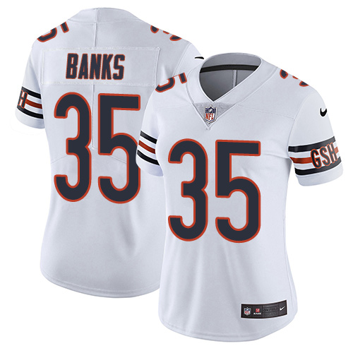 Women's Nike Chicago Bears #35 Johnthan Banks White Vapor Untouchable Limited Player NFL Jersey