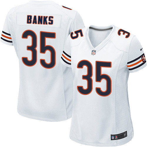 Women's Nike Chicago Bears #35 Johnthan Banks Game White NFL Jersey
