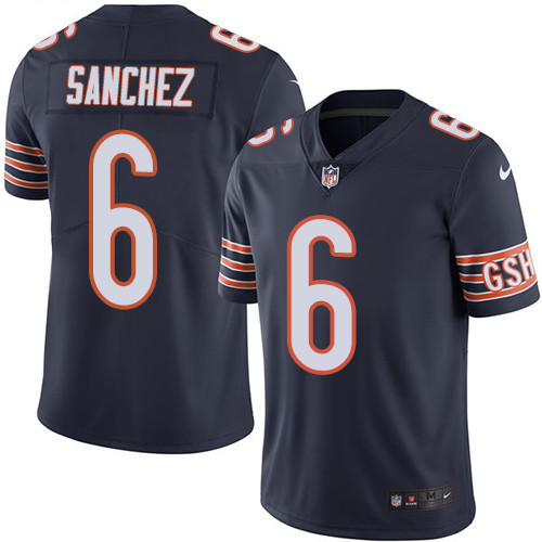 Men's Nike Chicago Bears #6 Mark Sanchez Navy Blue Team Color Vapor Untouchable Limited Player NFL Jersey