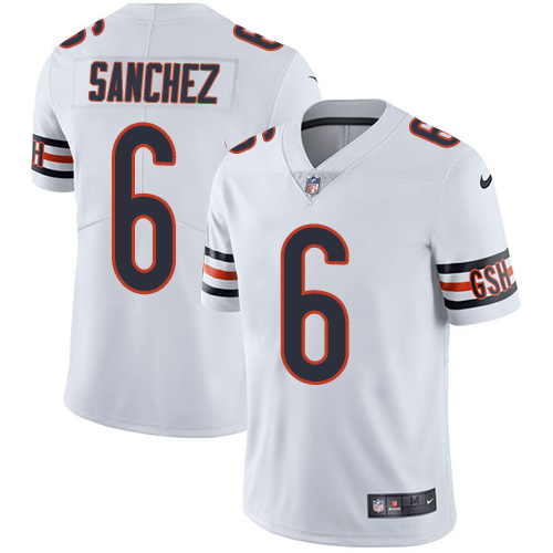 Men's Nike Chicago Bears #6 Mark Sanchez White Vapor Untouchable Limited Player NFL Jersey