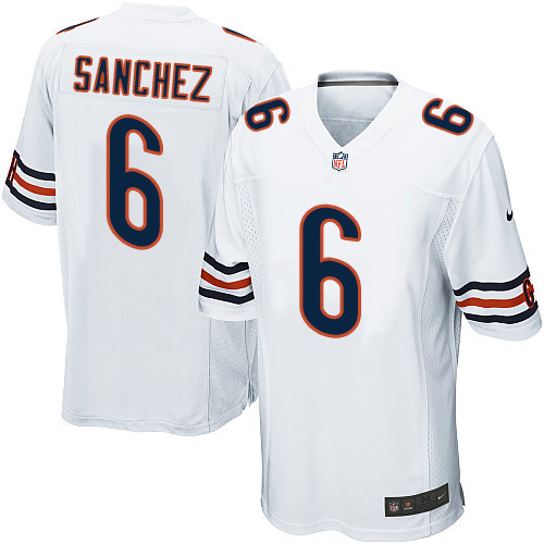 Men's Nike Chicago Bears #6 Mark Sanchez Game White NFL Jersey