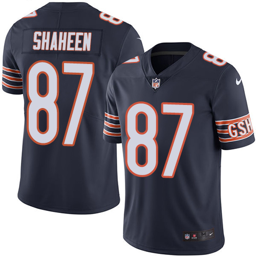 Youth Nike Chicago Bears #87 Adam Shaheen Navy Blue Team Color Vapor Untouchable Elite Player NFL Jersey