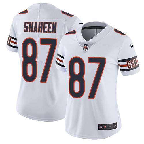 Women's Nike Chicago Bears #87 Adam Shaheen White Vapor Untouchable Elite Player NFL Jersey