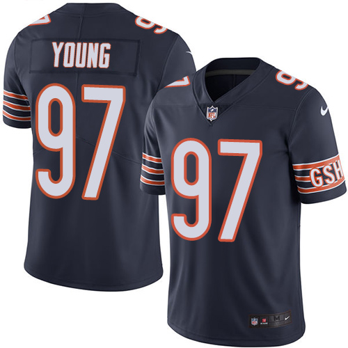 Youth Nike Chicago Bears #97 Willie Young Navy Blue Team Color Vapor Untouchable Elite Player NFL Jersey