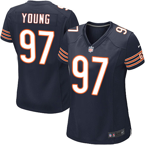 Women's Nike Chicago Bears #97 Willie Young Game Navy Blue Team Color NFL Jersey