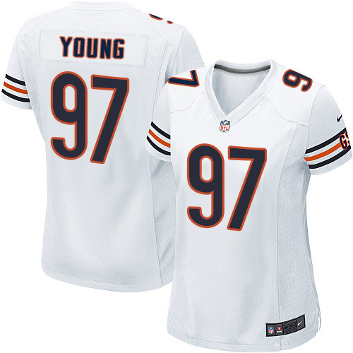 Women's Nike Chicago Bears #97 Willie Young Game White NFL Jersey