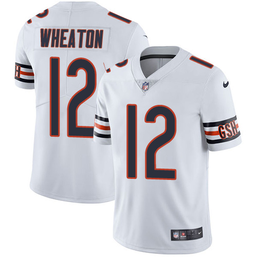 Men's Nike Chicago Bears #12 Markus Wheaton White Vapor Untouchable Limited Player NFL Jersey