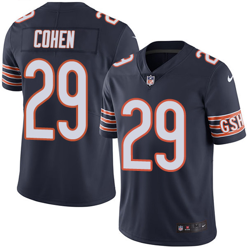 Men's Nike Chicago Bears #29 Tarik Cohen Navy Blue Team Color Vapor Untouchable Limited Player NFL Jersey