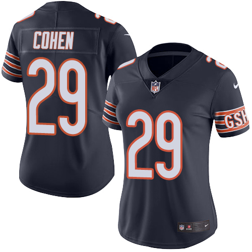 Women's Nike Chicago Bears #29 Tarik Cohen Navy Blue Team Color Vapor Untouchable Elite Player NFL Jersey