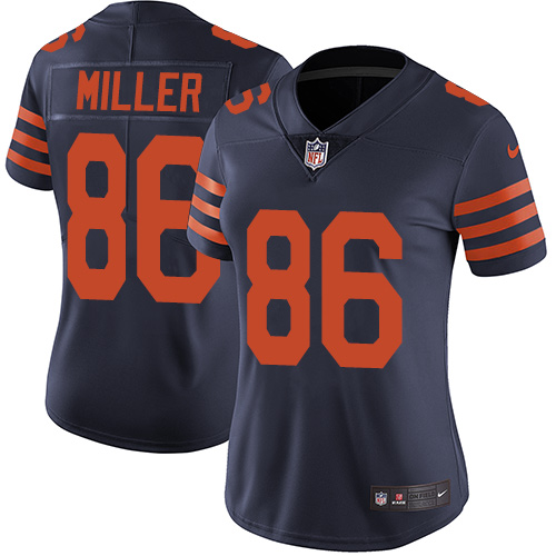 Women's Nike Chicago Bears #86 Zach Miller Navy Blue Alternate Vapor Untouchable Elite Player NFL Jersey