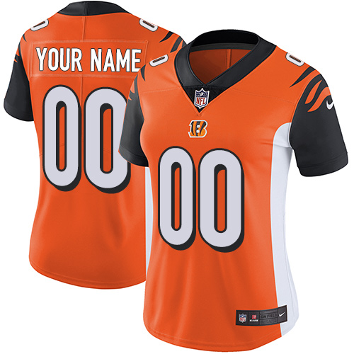 Women's Nike Cincinnati Bengals Customized Orange Alternate Vapor Untouchable Custom Elite NFL Jersey