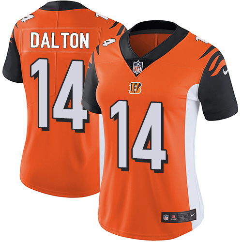 Women's Nike Cincinnati Bengals #14 Andy Dalton Orange Alternate Vapor Untouchable Elite Player NFL Jersey