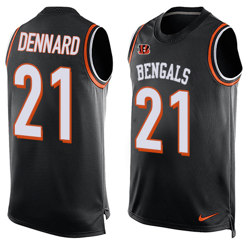 Men's Nike Cincinnati Bengals #21 Darqueze Dennard Limited Black Player Name & Number Tank Top NFL Jersey