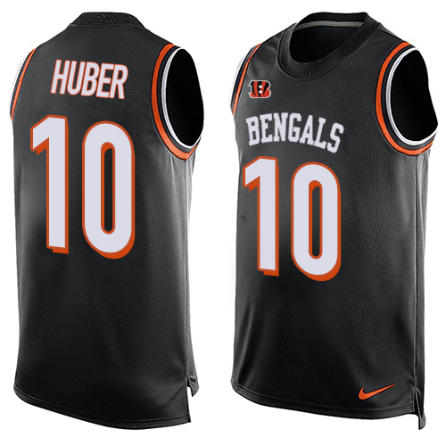 Men's Nike Cincinnati Bengals #10 Kevin Huber Limited Black Player Name & Number Tank Top NFL Jersey