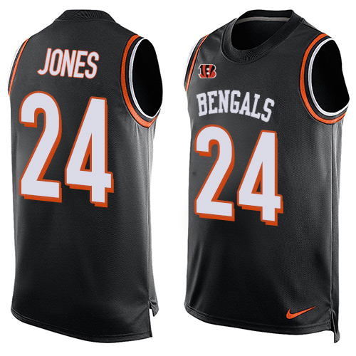 Men's Nike Cincinnati Bengals #24 Adam Jones Limited Black Player Name & Number Tank Top NFL Jersey