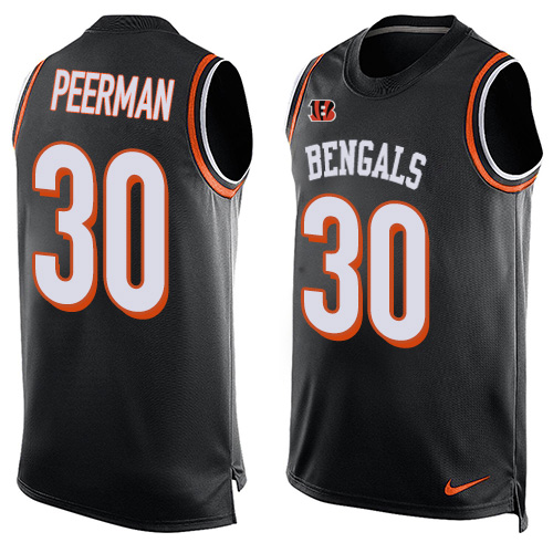 Men's Nike Cincinnati Bengals #30 Cedric Peerman Limited Black Player Name & Number Tank Top NFL Jersey
