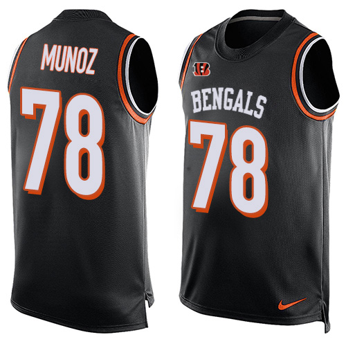 Men's Nike Cincinnati Bengals #78 Anthony Munoz Limited Black Player Name & Number Tank Top NFL Jersey