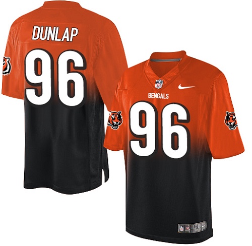 Men's Nike Cincinnati Bengals #96 Carlos Dunlap Elite Orange/Black Fadeaway NFL Jersey
