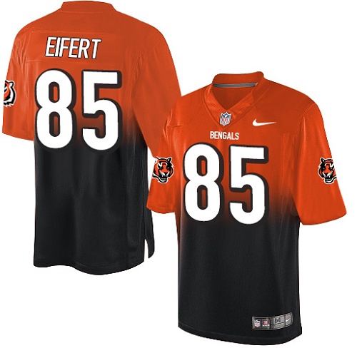 Men's Nike Cincinnati Bengals #85 Tyler Eifert Elite Orange/Black Fadeaway NFL Jersey