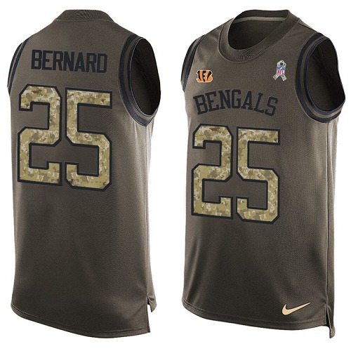 Men's Nike Cincinnati Bengals #25 Giovani Bernard Limited Green Salute to Service Tank Top NFL Jersey