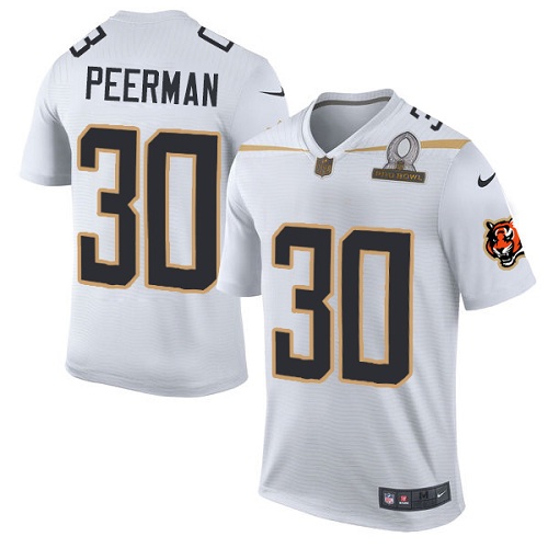 Men's Nike Cincinnati Bengals #30 Cedric Peerman Elite White Team Rice 2016 Pro Bowl NFL Jersey
