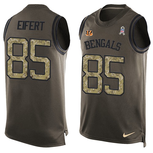 Men's Nike Cincinnati Bengals #85 Tyler Eifert Limited Green Salute to Service Tank Top NFL Jersey